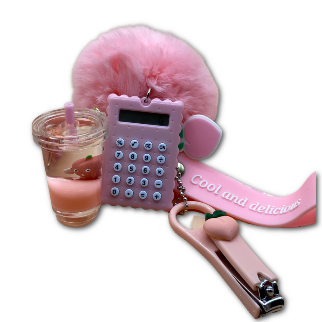 Peach Calculator Keychain